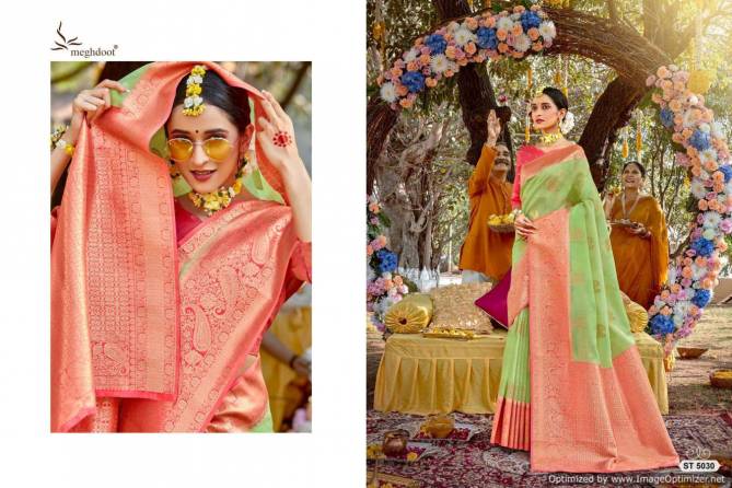Meghdoot Anoma New Exclusive Wear Linen With Zari Designer Saree Collection